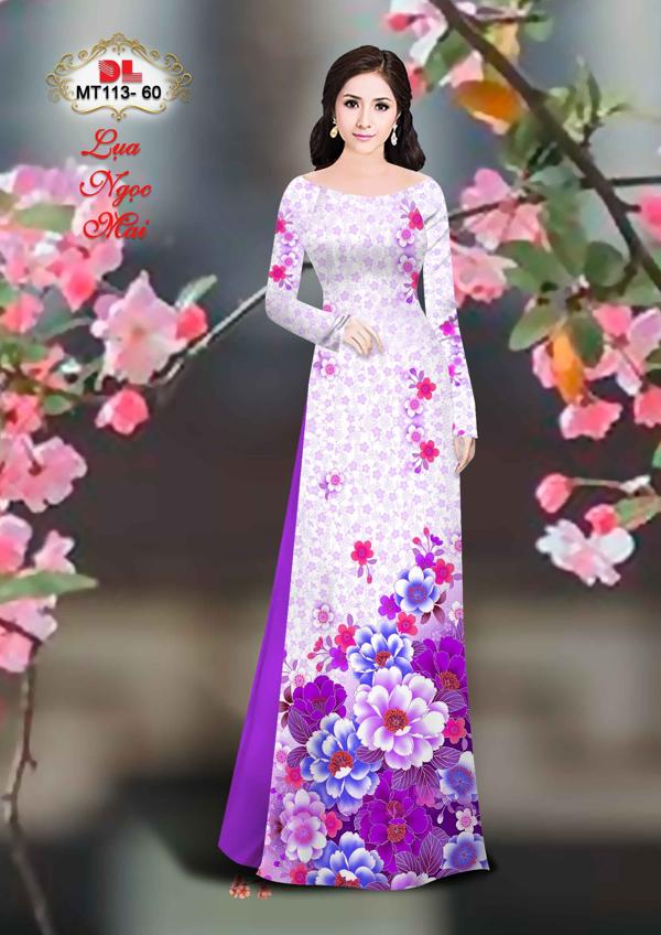 Vải Áo Dài Hoa In 3D AD MT113 24